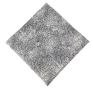 Grey Leopard Style Floral Print Pocket Square
